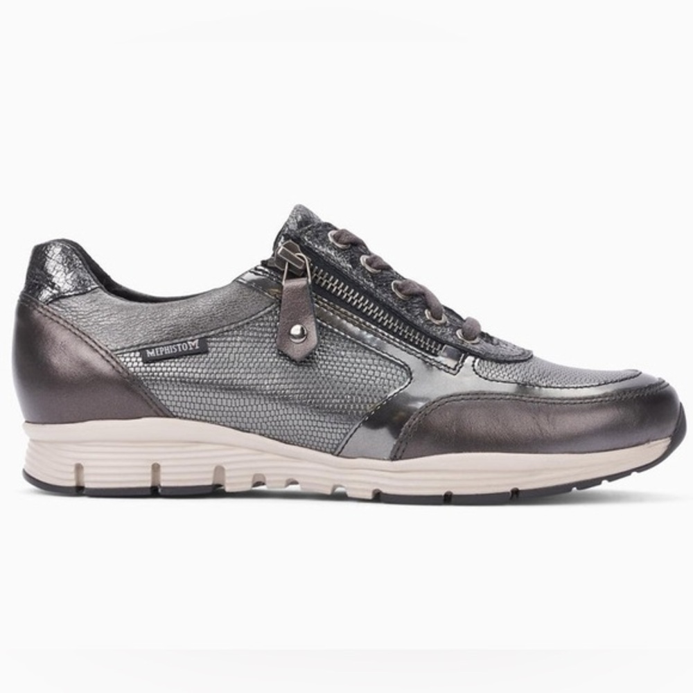 Mephisto Ylona women's sneakers in a dark taupe metallic 7.5